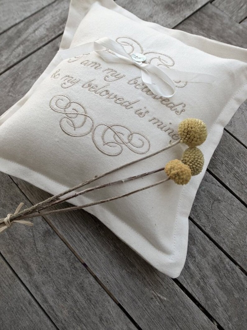 Heirloom Embroidered Ring Bearer Pillow Etsy