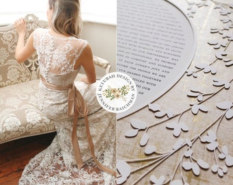 Metallic Border Papercut Ketubah Design - Circular Sprigs