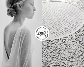 Metallic Border Papercut Ketubah Design - Circular Lace Leaves