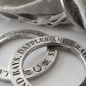 Pewter Equestrian Napkin Rings - Blacks and Bays, Dapples and Grays ...