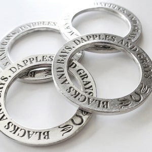 Pewter Equestrian Napkin Rings - Blacks and Bays, Dapples and Grays ...
