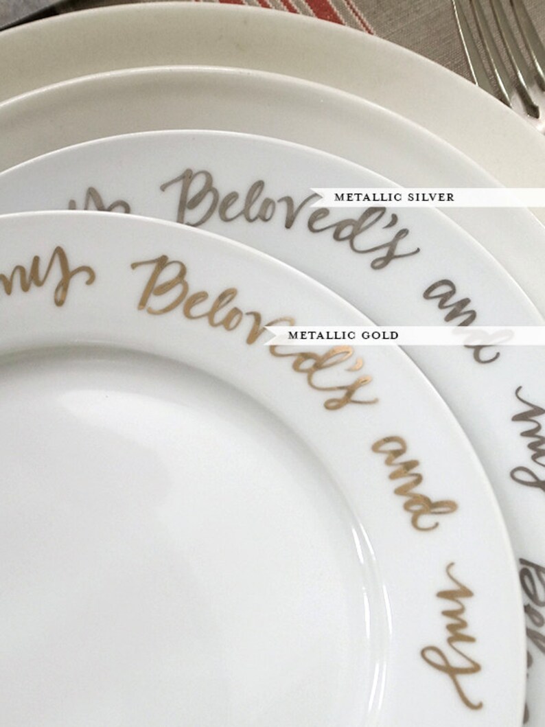 Wedding Cake Plates Calligraphy I Am My Beloved's and - Etsy