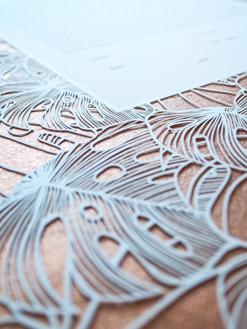 Papercut Ketubah Metallic Border - Tropical Frame (metallic Copper) - Etsy