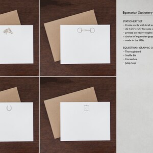 Equestrian Stationery Set with Envelopes. Thoroughbred. Snaffle Bit. Horseshoe. Julep Cup. image 2
