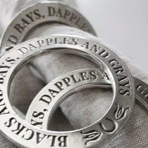 Pewter Equestrian Napkin Rings - Blacks and Bays, Dapples and Grays ...