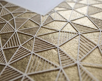 Ketubah Papercut - Geometric (Metallic Border Design)