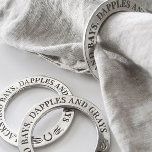 Pewter Equestrian Napkin Rings - Blacks and Bays, Dapples and Grays ...