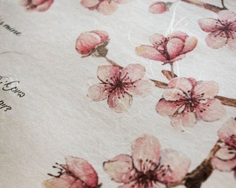 Ketubah Japanese Washi Paper - Cherry Blossoms