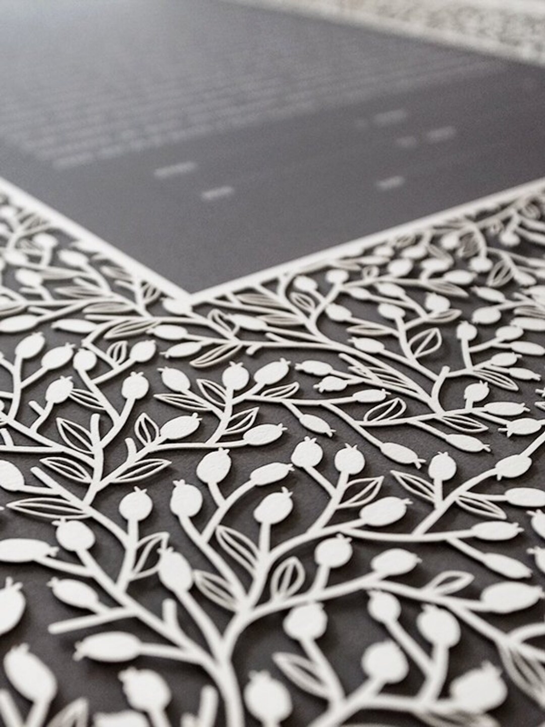 Ketubah Papercut Lace Leaves classic Design -  Canada