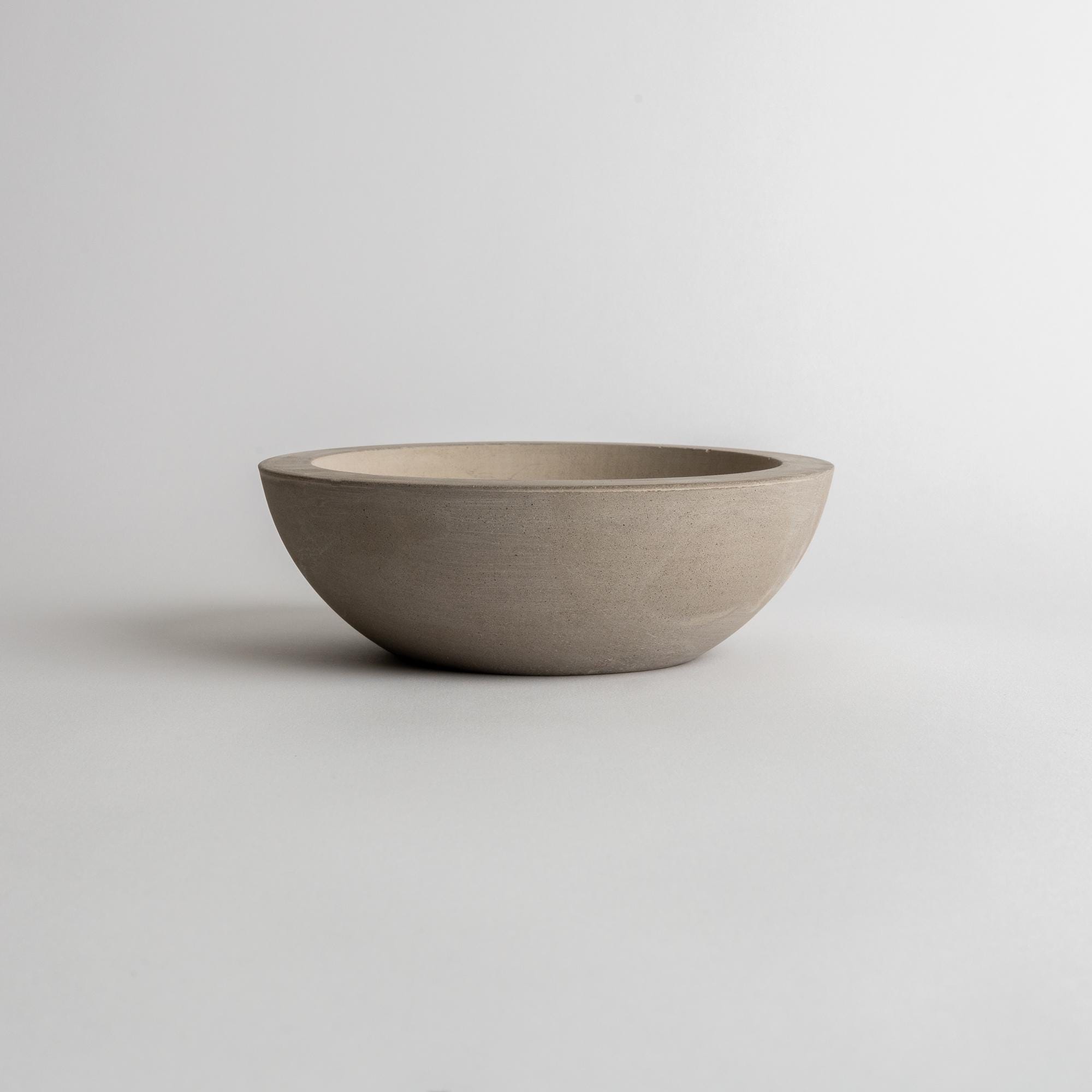 Round Concrete Bowl Planter - Minimalist Handmade Concrete Pot for Succulents - Scandinavian Japandi Table Decor - Bonsai Pot - Design 19
