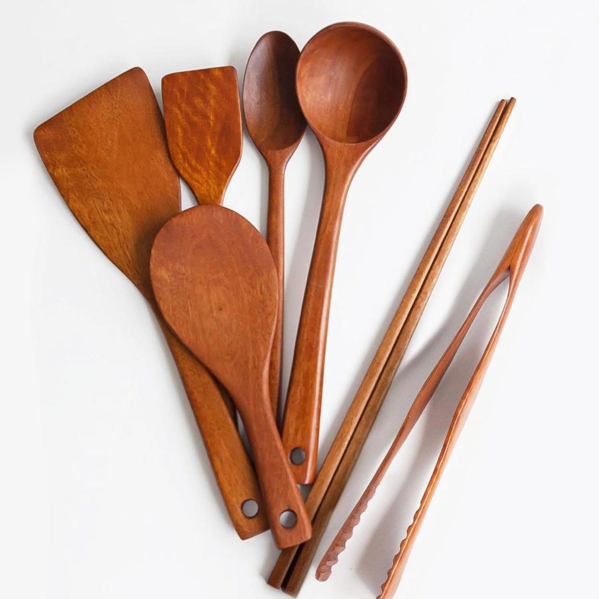 7-piece Wooden Kitchen Utensil Set – Natural Teak Cooking Tools | Eco-friendly Gift for Home Chef, Housewarming, or Wedding - Etsy