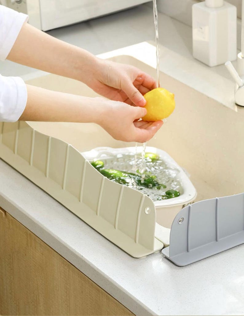 Silicone Sink Splash Guard Water Barrier W/ Suction Cups, Countertop ...