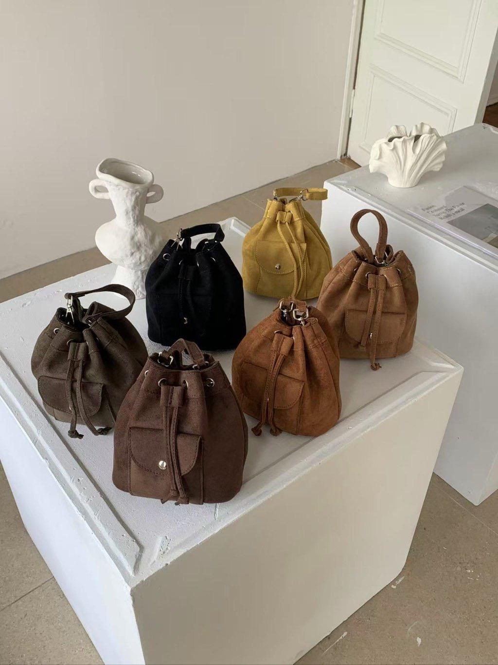 バッグ WACKOMARIA SUEDE LEATHER DRAWSTRING BAG WACKO MARIA