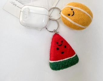 Llavero de comida de fieltro kawaii: peluches de frutas y verduras hechos a mano, bonitos regalos al por mayor, accesorios para bolsos