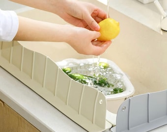 Silikon-Spülbecken-Spritzschutz-Wasserbarriere 49 cm, Küchenarbeitsplatten-Spritzschutz mit Saugnäpfen, flexibler wiederverwendbarer Wasserhahnschutz