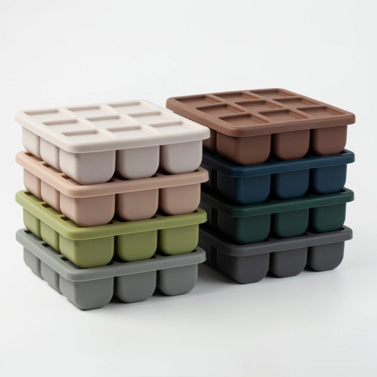 Platinum Silicone Freezer Tray – 9-Cube Food Storage for Baby Food, Soup, Broth & Ice | BPA-Free Heat-Resistant