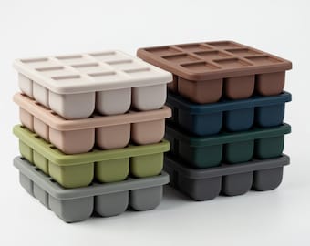 Platinum Silicone Freezer Tray – 9-Cube Food Storage for Baby Food, Soup, Broth & Ice | BPA-Free  Heat-Resistant
