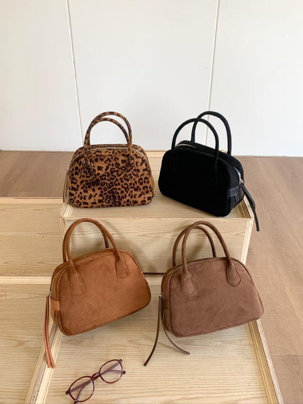 Tory Burch Emerson Printed Dome Satchel Crossbody in Leopard  Vintage Leopard Print Dome Satchel Handbag - Black Trim main image 2