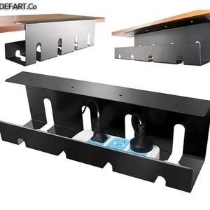 Metal Under Desk Cable Organizer, Desk Cable Management, Modern Workspace Organizer, Home Office Accessory, Space-Saving Solution