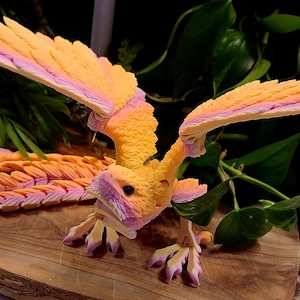 3D Printed Articulated Phoenix: Poseable Mythical Bird Decor