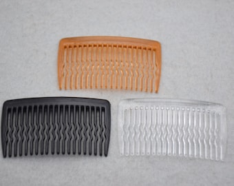 20 Hair comb slides 71 x 46mm transparent acrylic