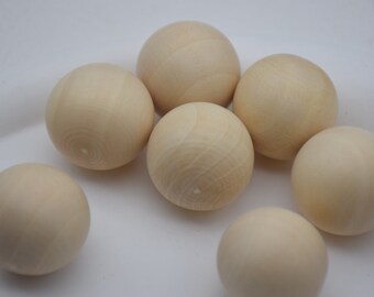 Boules rondes en bois massif de 25mm, breloques en bois naturel, perles en bois inachevé sans trou, découvertes en bois de bricolage, accessoire de bijoux, artisanat en bois