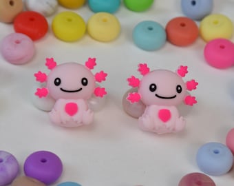 3D-axolotl-siliconenkralen,brandpuntkraal,cadeaus voor pennen met kralen