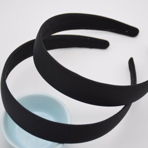 5 black plastic headband,satin wrapped headband,satin hair band,25mm headband,blank headband,hair accessories