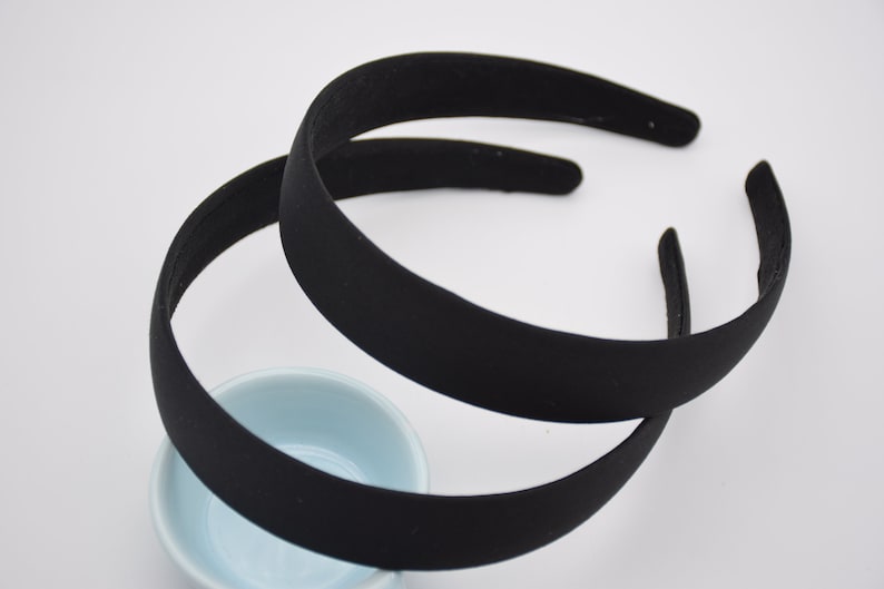 5 black plastic headband,satin wrapped headband,satin hair band,25mm headband,blank headband,hair accessories