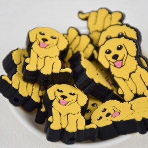 Cartoon hond Focal siliconen kralen, groothandel doe-het-zelf penkralen, geschenken bedelkralen, sieradenaccessoires, knutselspullen, polsbandje, sleutelhanger, sleutelkoord