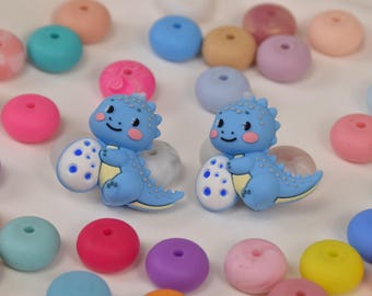 3D Dinosaur Egg Silicone Beads,Animal Focal Bead,Gifts For Beadable Pens