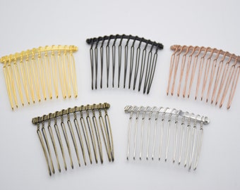 10 metal wire hair comb,hair barrette,wedding bridal veil hair comb,teeth hair pins clip hair fork  picks,hair accessories,47x40mm(12 teeth)