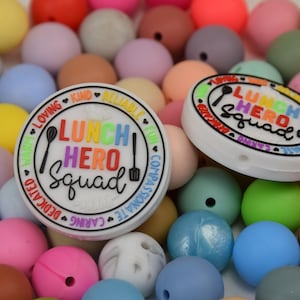 Lunch Hero Squad Focal Silicone Beads,DIY Focus Pen Bead,Loose Beads,Gifts Beads,Jewelry Accessories,Craft Supplies,Wristlet,Lanyard Beads