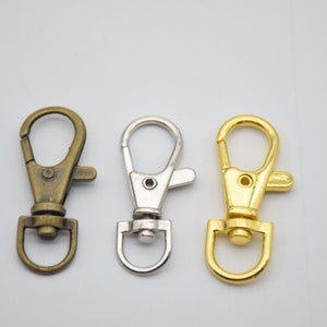10 swivel lobster clasp,swivel hooks for lanyards,snap claw clips,keychain clasp,keyring clips,swivel buckle for bag strap supplies,38x16mm