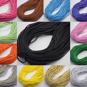 5 meters braided faux leather 3mm round soft woven leather cord string rope artificial bolo cord jewelry beading string bracelet necklace