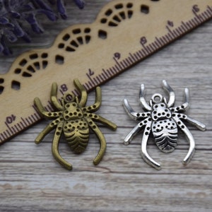 10 Spider Insect Charms Pendants Earring Necklace Bracelet Craft 29mm*25mm