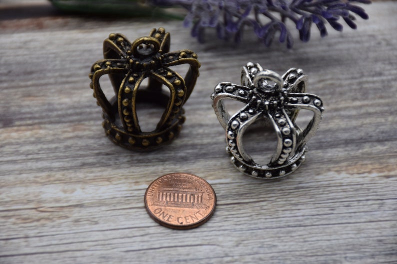 2 Crown Charm 3D Princess Crown Charm Queen Crown Charm Royal Charm Head Crown Charm Pendants Necklace Bracelet Earring 32mm*30mm*30mm CR28