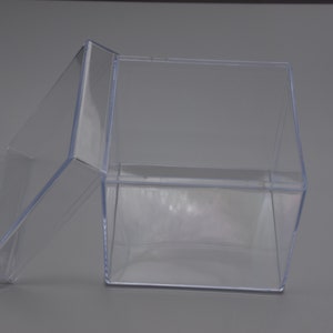 1PCS 100mmx100mmx100mm scatole quadrate di plastica trasparente, scatole con coperchio, scatola di archiviazione organizer, vetrine trasparenti, scatole contenitore trasparenti AB105