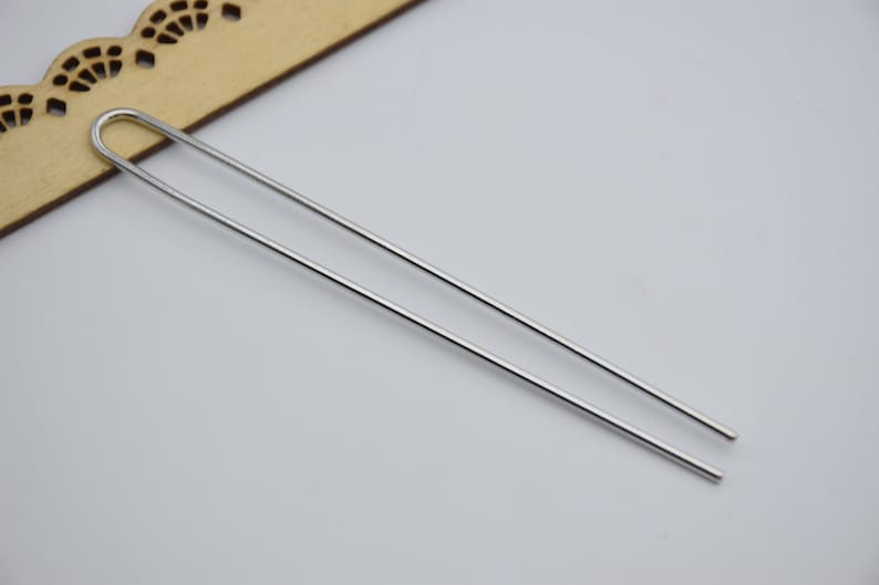 20 metal hair pin,simple hair fork,hair bun holder,U shaped hair pin,hair slide for hair,DIY bun pin,blank hair pin,hair accessories,110mm dark silver