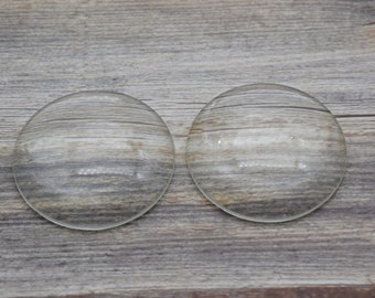 5Pcs 55mm round clear glass cabochons,transparent circle domed magnifying glass cabochon covers