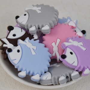 Cartoon Igel Tier Fokal Silikon Perlen,DIY Stift Perlen,Geschenke Charms Perlen,Schmuckzubehör,Bastelbedarf,Armband,Schlüsselanhänger,Schlüsselband