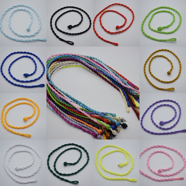 10pieces 20 inch 3mm twist silk necklace cord with loop and knot