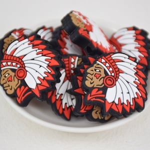 Indian Chief Focal Silicone Beads,Wholesale DIY Pen Beads,Gifts Charm Beads,Jewelry Accessories,Craft Supplies,Wristlet,Keychain,Lanyard