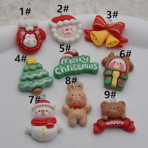 Christmas Serious Resin Charms,Flat Back Resin Cabochon Pendants,Jewelry Making Supply,Decoden Finding,DIY Jewelry Earring Necklace Bracelet