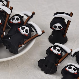 3D Halloween Spooky Silicone Beads,Skull Focal Beads,DIY Loose Pen Bead,Focus Gifts Beads,Lanyard Beads,Wholesale Beads