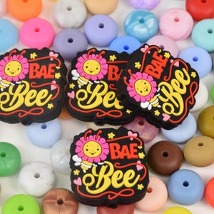 Bae Bee schattige focale siliconenkralen, honingbij DIY focuspenkraal, cadeau-bedels, sieradenaccessoires, knutselspullen, polsbandje, sleutelkoordkralen