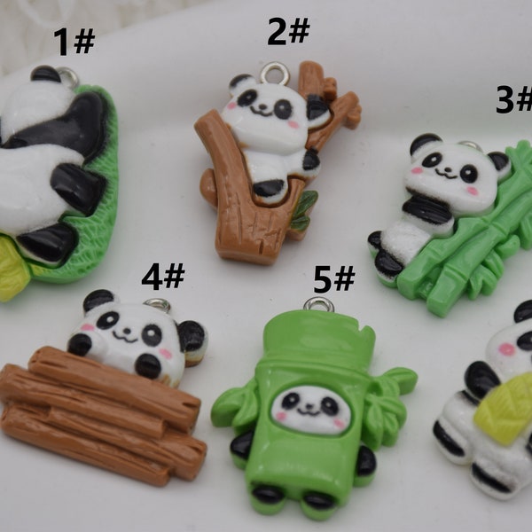 Resin Plastic Panda Charms,Kawaii Decoden Cute Animal Pendants,DIY Jewelry Accessory,Necklace Earring Bracelet Finding Crafts