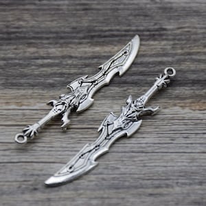Metal Knife Pendant,Sword Sabre Weapon Charm,Jewelry Making Supplies,Necklace Accessory Components,Alloy Findings,Decoration Crafts