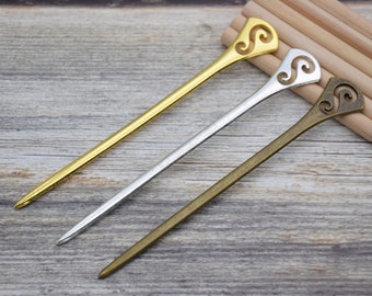 2 stuks metalen haarsticks, eenvoudige haarsticks, eenvoudige haarspelden, klittenband, metalen haarspelden, metalen haarprikkers, metalen haarspeldjes