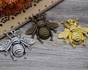 10 Honeybee Charms Insect Charms Colgantes Collar Collar Pulsera Craft 40mm * 38mm